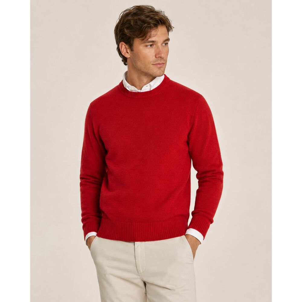 J.Crew 100% Lambswool Red Men’s Size S Crewneck Sweater Pullover Oversized